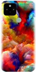 Husa din silicon compatibila cu Google Pixel 5 - model Oil Painting Colorful Strokes 