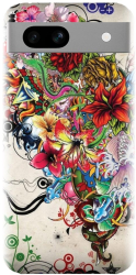 Husa din silicon compatibila cu Google Pixel 7a - model Abstract Flowers 