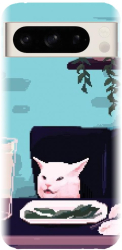 Husa din silicon compatibila cu Google Pixel 8 Pro - model Pixel Art Cat Meme 