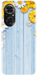 Husa din silicon compatibila cu Huawei Nova 9SE - model Sunflower On Blue Wood 