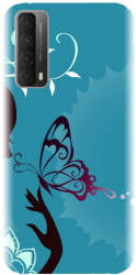 Husa din silicon compatibila cu Huawei P Smart 2021 - model Blue Butterfly 