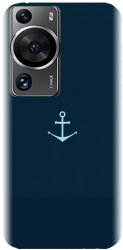 Husa din silicon compatibila cu Huawei P60 / P60 Pro - model Blue Navy Anchor Illustration 