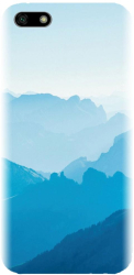 Husa din silicon compatibila cu Huawei Y5 Prime 2018 - model Blue Mountain Crests 