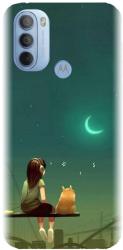 Husa din silicon compatibila cu Motorola Moto G31 / G41 - model Cat And Girl 