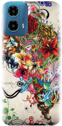 Husa din silicon compatibila cu Motorola Moto G34 5G - model Abstract Flowers 