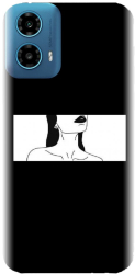 Husa din silicon compatibila cu Motorola Moto G34 5G - model Line Art Buze Negre 