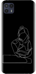 Husa din silicon compatibila cu Motorola Moto G50 5G XT2149-1 - model Line Art The Smart One 