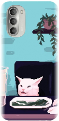 Husa din silicon compatibila cu Motorola Moto G52 / G82 - model Pixel Art Cat Meme 