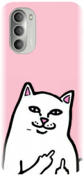 Husa din silicon compatibila cu Motorola Moto G52 / G82 - model White Cat 