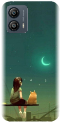 Husa din silicon compatibila cu Motorola Moto G54 - model Cat And Girl 