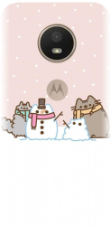 Husa din silicon compatibila cu Motorola Moto G5s - model Cat And Snowman 