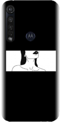 Husa din silicon compatibila cu Motorola Moto G8 Plus - model Line Art Buze Negre 