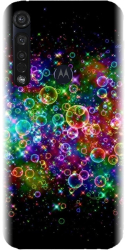 Husa din silicon compatibila cu Motorola Moto G8 Plus - model Rainbow Colored Soap Bubbles 
