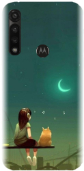 Husa din silicon compatibila cu Motorola Moto G8 Power - model Cat And Girl 