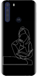 Husa din silicon compatibila cu Motorola One Fusion - model Line Art The Smart One 