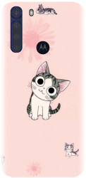 Husa din silicon compatibila cu Motorola One Fusion Plus - model Cute cat 