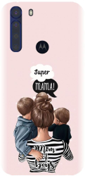 Husa din silicon compatibila cu Motorola One Fusion Plus - model Mama de baieti 