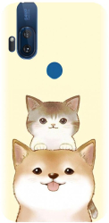 Husa din silicon compatibila cu Motorola One Hyper - model Two Cat 