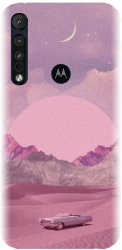 Husa din silicon compatibila cu Motorola One Macro - model Collage Pink 