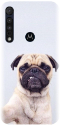 Husa din silicon compatibila cu Motorola One Macro - model Simple Pug Selfie 