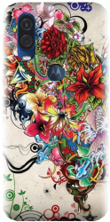 Husa din silicon compatibila cu Motorola One Vision / P40 - model Abstract Flowers 