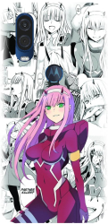 Husa din silicon compatibila cu Motorola One Vision / P40 - model Anime Zero Two 