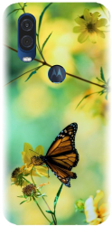 Husa din silicon compatibila cu Motorola One Vision / P40 - model Butterfly 001 