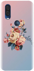 Husa din silicon compatibila cu Motorola One Vision / P40 - model Roses 