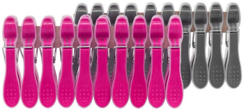 Set carlige de rufe 20 buc cu capete rotunjite gri-roz VELKEA 