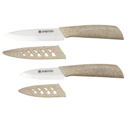 Set cutite AMBITION Skiv 2 piese alb lama ceramica 