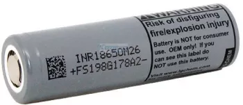 Acumulator industrial Li-ion terminal plat 18650 3.7V 2600mAh 10A LG INR18650M26 