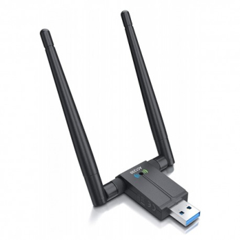 Adaptor Wireless Techstar® AC 1200 Dual-Band 1200Mbps USB 3.0 2.4G/5G Long Range 2 Antene Negru