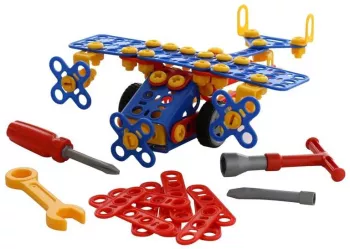 Avion de asamblat - 144 piese 13x10x19 cm Polesie 