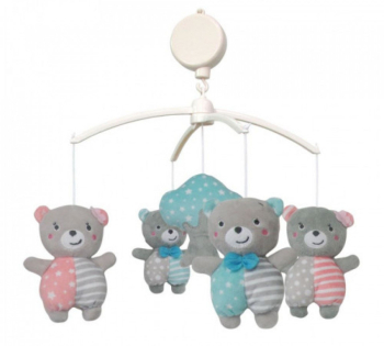 Carusel muzical Baby Mix ursoaice gri 