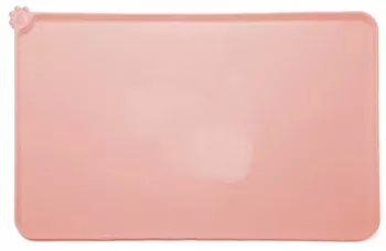 Covoras din silicon pentru animale Flippy pentru bol de apa si mancare antiderapant margini ridicate pentru a mentine apa 48.5x30 cm Roz 