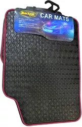 Covorase Auto Universale din cauciuc sintetic moale culoare Neagra cu dunga Rosie 