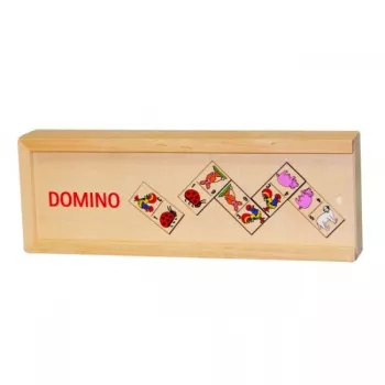 Domino animale in cutie de lemn 