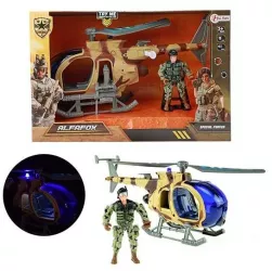 Elicopter Militar 27cm cu Sunete Lumini si Soldat inclus Toi-Toys TT15611A 