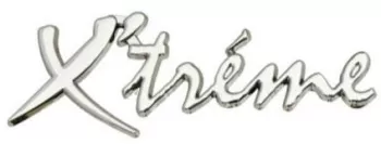 Emblema auto metalica autoadeziva model X&rsquo TREME finisaj Crom dimensiune 15 x 3 cm 