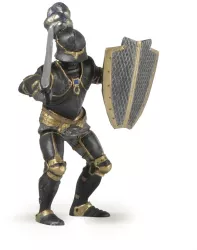 Figurina Papo Cavaler in armura negru 