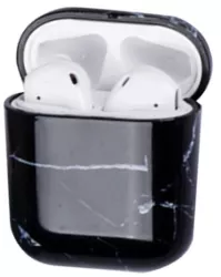 Husa AirPods cu Inel Prindere Marble Negru 