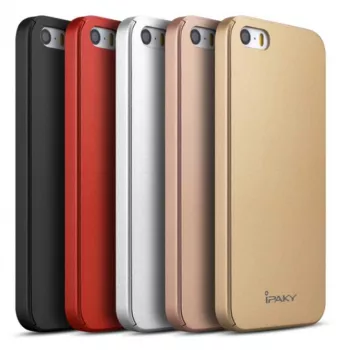 Husa Apple iPhone 5/5S/SE IPAKY Full Cover 360 Auriu cu Folie Cadou 