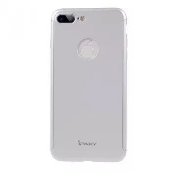 Husa Apple iPhone 7 Plus IPAKY Full Cover 360 Argintiu + Folie Cadou 