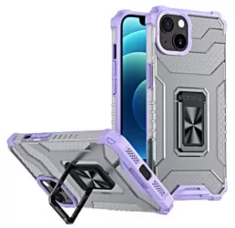Husa de protectie Flippy compatibila cu Apple iPhone 13 Acrylic Armor cu suport Mov 