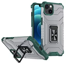 Husa de protectie Flippy compatibila cu Apple iPhone 13 Mini Acrylic Armor cu suport Verde Inchis 