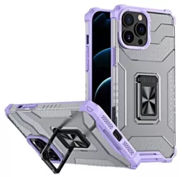 Husa de protectie Flippy compatibila cu Apple iPhone 13 Pro Acrylic Armor cu suport Mov 