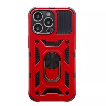Husa de protectie Flippy compatibila cu Apple iPhone 13 Pro Defender Model 4 cu suport Rosu 
