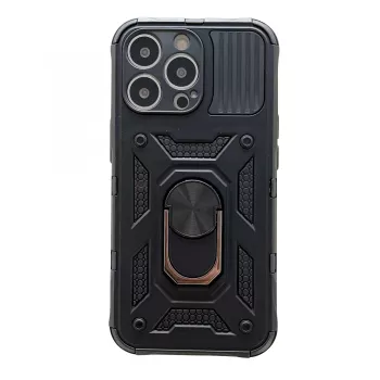 Husa de protectie Flippy compatibila cu Apple iPhone 13 Pro Max Defender Model 4 cu suport Negru 