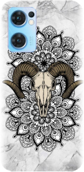 Husa din silicon compatibila cu Oppo Find X5 Lite - model Tatoo Art Goat 