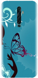 Husa din silicon compatibila cu Oppo Reno 2z - model Blue Butterfly